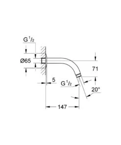 Grohe Relexa - Douchearm, 152 Mm, Chroom 28541000 -Douche Uitrusting 8c43d2dd75f43e70ba33f2f4