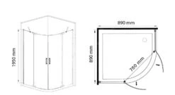 Lansanit LitLUX Brix - Douchecabine 4 Delig 900x900 Mm, Glanzend Aluminium/helder Glas HHY99-4 -Douche Uitrusting 8d0a44baba69e91d0c5ec730