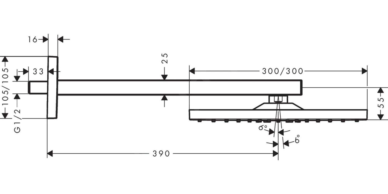 Hansgrohe Raindance E - Hoofddouche E 300 Met Douchearm, 1jet, Geborsteld Zwart Chroom 26238340 4 Hansgrohe Raindance E - Hoofddouche E 300 Met Douchearm, 1jet, Geborsteld Zwart Chroom 26238340 - Afbeelding 2