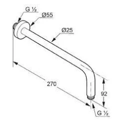 Kludi A-Qa - Douchearm 250 Mm ,chroom 6651305-00 -Douche Uitrusting 8f735366fb7c08fc242a0828