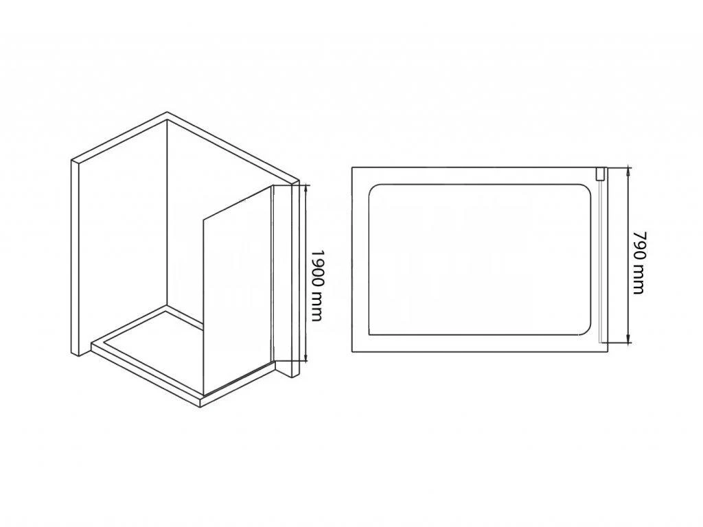 Lansanit LitIN Vati - Vaste Douchewand 800 Mm, Glanzend Aluminium/helder Glas SPR80-6-190-C 4 Lansanit LitIN Vati - Vaste Douchewand 800 Mm, Glanzend Aluminium/helder Glas SPR80-6-190-C - Afbeelding 2