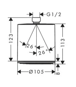 Hansgrohe Pulsify - Hoofddouche 105, 1jet, Chroom 24130000 -Douche Uitrusting 91034f19bc3391a19100715b