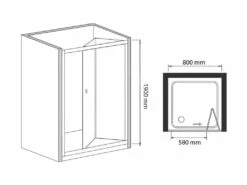 Lansanit LitEX Briano - Vouwdeur Douche 800 Mm, Glanzend Aluminium/helder Glas BF80-190-C -Douche Uitrusting 9a319455486eb5419c55b6cf 1