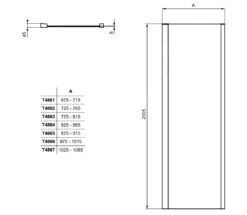 Ideal Standard I.Life - Vaste Zijwand 850 Mm, Silver Bright/helder Glas T4864EO -Douche Uitrusting 9be900e8b202dad3ce01357b 4
