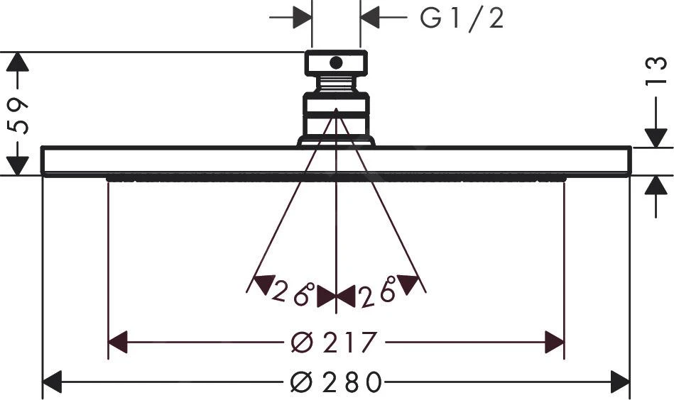 Hansgrohe Croma - Hoofddouche 280, Mat Wit 26221700 4 Hansgrohe Croma - Hoofddouche 280, Mat Wit 26221700 - Afbeelding 2