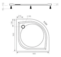 Lansanit LitEX - Douchebak 900x900 Mm, Wit LITEX-90K -Douche Uitrusting 9de7b3633a45ecc87149035b