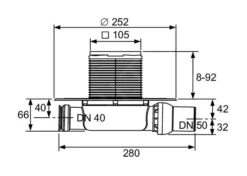 Tece Douchegoten - Afvoerset Horizontaal, Verlaagd, 100x100 Mm, Rvs/kunststof 3601100 -Douche Uitrusting 9e84f840e636c2cc74cc9e2d