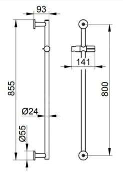 Keuco IXMO - Douchestang Solo 800 Mm, Aluminium 59585170901 -Douche Uitrusting a13a93c960bceede61402d06