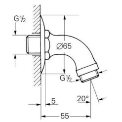 Grohe Relexa - Douchearm 55 Mm, Chroom 28429000 -Douche Uitrusting a442f31040d733bf7a97af26