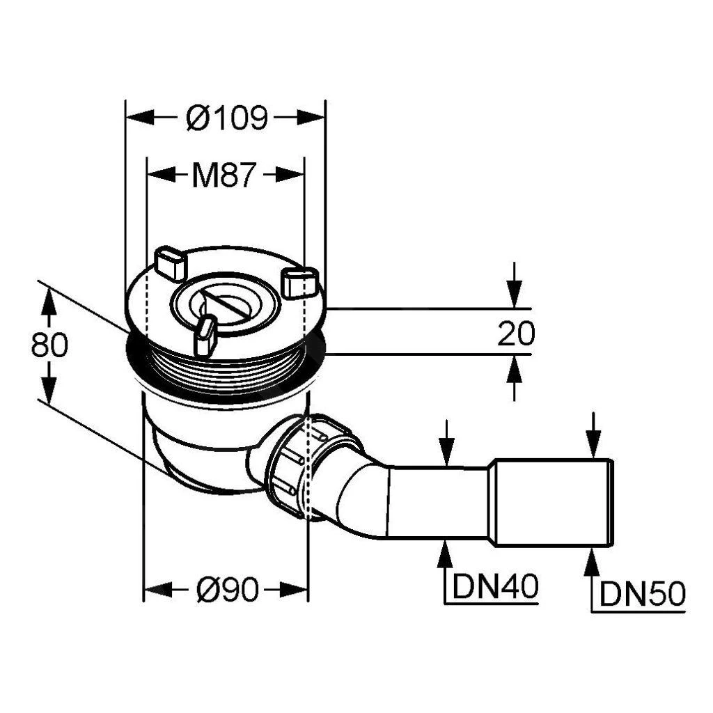 Kludi Tasso - Sifon Voor Douchebakken, Wit 2109100-00 4 Kludi Tasso - Sifon Voor Douchebakken, Wit 2109100-00 - Afbeelding 2