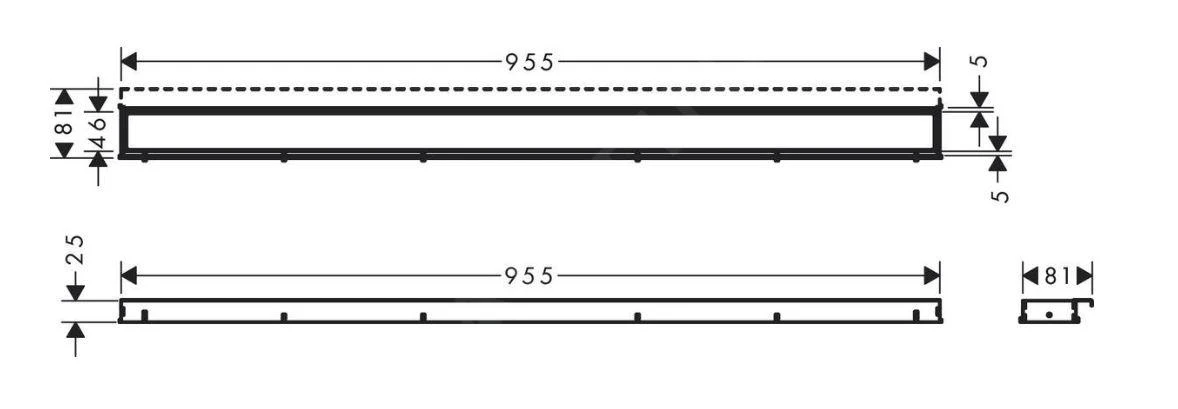 Hansgrohe RainDrain Match - Douchegoot Met Rvs Rooster 1000, In Hoogte Verstelbaar Frame, Zwart 56041610 4 Hansgrohe RainDrain Match - Douchegoot Met Rvs Rooster 1000, In Hoogte Verstelbaar Frame, Zwart 56041610 - Afbeelding 2