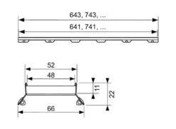 Tece TECEdrainline - Rooster Voor Het Aanbrengen Van Tegels 800 Mm, Roestvrij Staal 600872 -Douche Uitrusting afef55ab33ef40da92f8eace