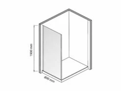 Lansanit LitEX - Vaste Douchewand 800 Mm, Glanzend Aluminium/mat Glas SPF80-190-M -Douche Uitrusting b13b9ddf23143145c52729c0