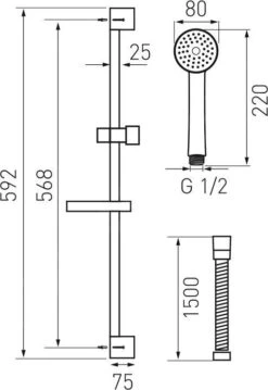 Novaservis Douchesets - Doucheset Met Handdouche, Douchehouder, Douchestang En Doucheslang, Chroom KIT869,0 -Douche Uitrusting b1f6af95032a980c90fea2b2