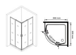 Lansanit LitIN Vati - Douchecabine 4 Delig 900x900 Mm, Glanzend Aluminium/helder Glas QR99-190-C -Douche Uitrusting bcaa5c2b2a79d92ccfeb149f