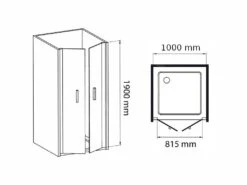 Lansanit LitEX Elisa - Douchedeur 2 Delig 1000 Mm, Glanzend Aluminium/helder Glas AS2-100-190-C -Douche Uitrusting beaf916d0e90c9c4682e085f