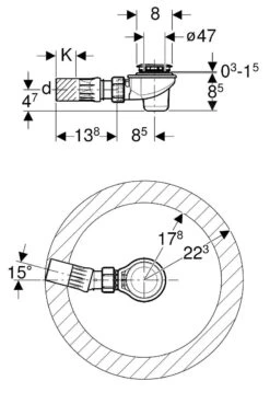 Geberit Toebehoren - Doucheafvoer D52 Met Afbouwdeel, Chroom 150.681.21.1 -Douche Uitrusting c91c58bb9db035acdb3f04db