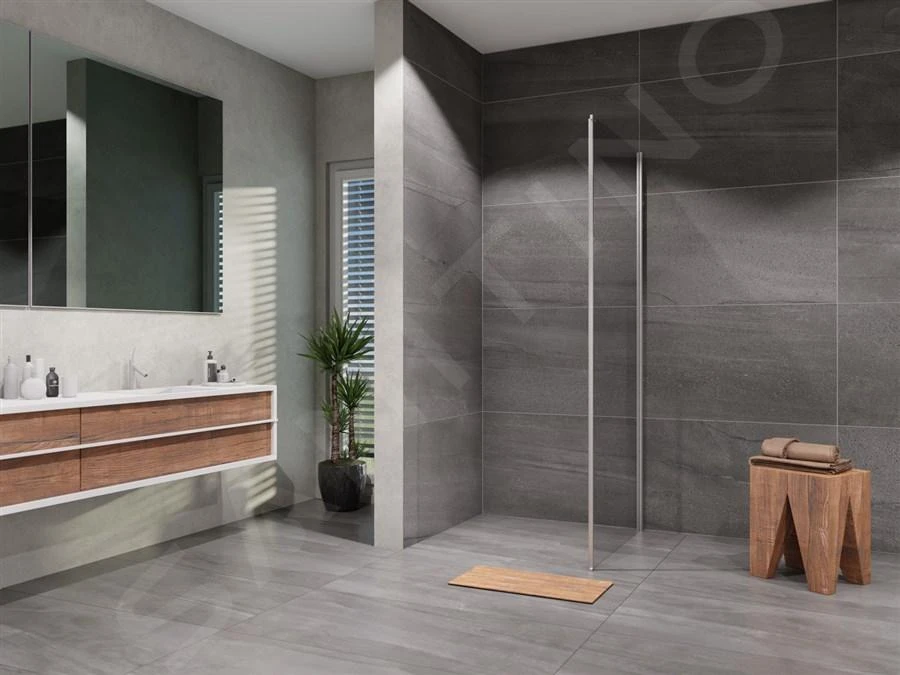 Lansanit LitLUX Slim Tadao - Vaste Douchewand 1000 Mm, Glanzend Aluminium/helder Glas SPD100 3 Lansanit LitLUX Slim Tadao - Vaste Douchewand 1000 Mm, Glanzend Aluminium/helder Glas SPD100