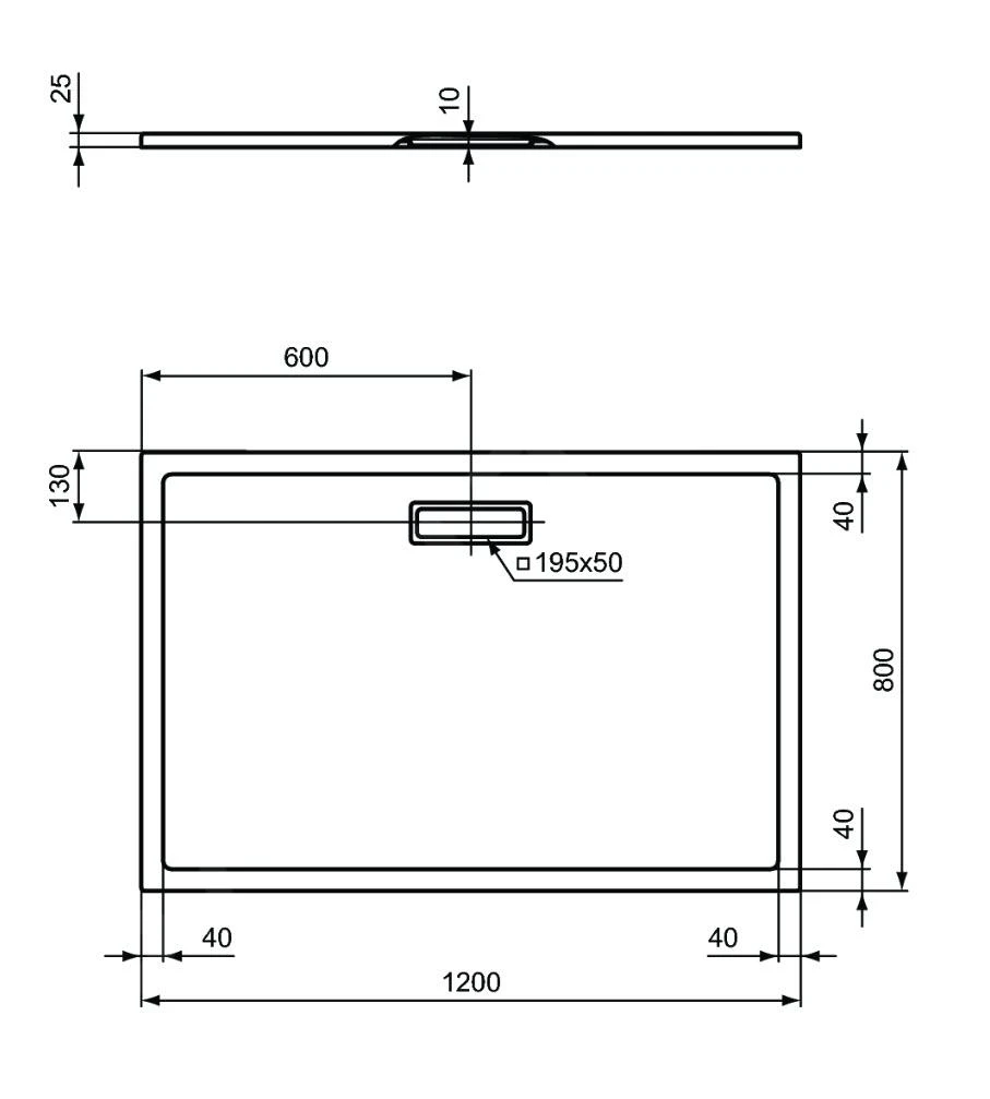 Ideal Standard Ultra Flat New - Douchebak 1200x800 Mm, Wit T446901 4 Ideal Standard Ultra Flat New - Douchebak 1200x800 Mm, Wit T446901 - Afbeelding 2