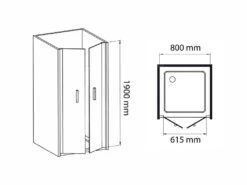 Lansanit LitEX Elisa - Douchedeur 2 Delig 800 Mm, Glanzend Aluminium/mat Glas AS2-80-190-M -Douche Uitrusting cc13fb640a3461152a8eb232