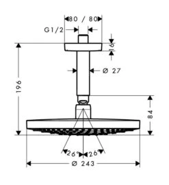 Hansgrohe Raindance Select S - Hoofddouche 240 Mm 2jet , Douchearm 100 Mm, Chroom 26467000 -Douche Uitrusting d314566413eb6c20b0391ce0