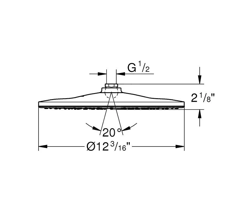 Grohe Rainshower - Hoofddouche 310 Mono, 1 Straal, Chroom 26569000 4 Grohe Rainshower - Hoofddouche 310 Mono, 1 Straal, Chroom 26569000 - Afbeelding 2