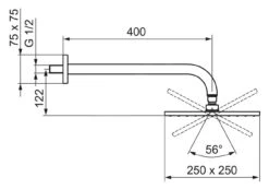 Hansa Viva - Hoofddouche 250, 1jet, Douchearm 400 Mm, Chroom 04180340 -Douche Uitrusting d6ab8f3a1027cc78ed8b9103