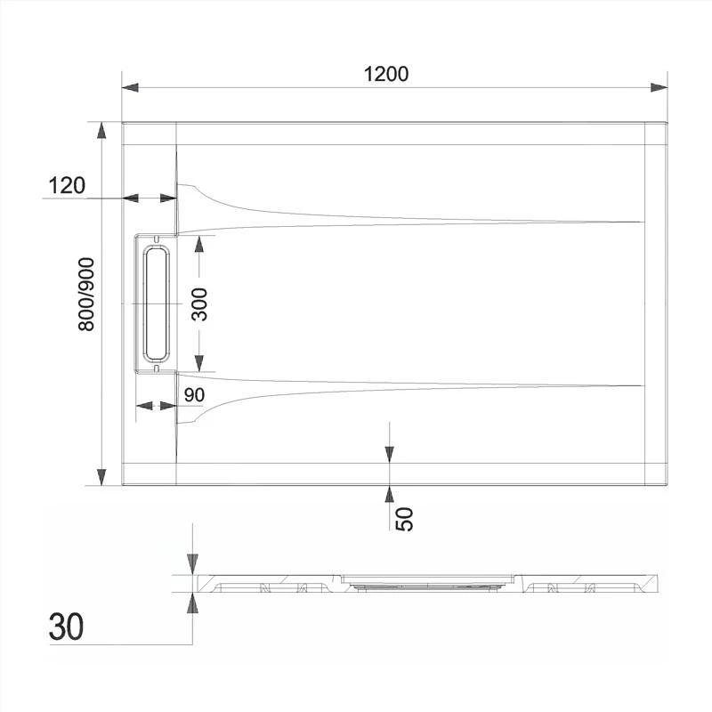 Mereo Douchebakken - Douchebak 1200x800 Mm, Gelcoat, Wit CV76KS 4 Mereo Douchebakken - Douchebak 1200x800 Mm, Gelcoat, Wit CV76KS - Afbeelding 2