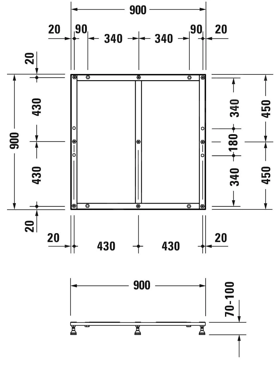 Duravit Toebehoren - Potenset Voor Douchebak 900x900 Mm 791374000000000 4 Duravit Toebehoren - Potenset Voor Douchebak 900x900 Mm 791374000000000 - Afbeelding 2