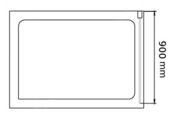 Lansanit LitLUX Brix - Vaste Douchewand 900 Mm, Glanzend Aluminium/helder Glas SPHY90 -Douche Uitrusting db0903f49087bb1aa0aa020d