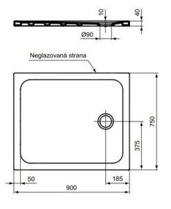Ideal Standard Connect 2 - Douchebak, 900x750 Mm, Afvoer Rechts, Wit R036701 -Douche Uitrusting ddc678e13295bddf88fde3d7