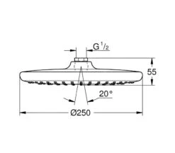 Grohe Vitalio Start - Hoofddouche, Diameter 250 Mm, 9,5 L/min, 1jet, Chroom 26815000 -Douche Uitrusting e38c8c23279d10cdc1578385