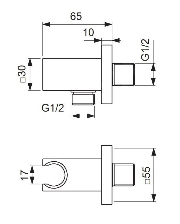 Ideal Standard Idealrain Atelier - Wandaansluitbocht Met Houder, Silver Storm BC771GN 4 Ideal Standard Idealrain Atelier - Wandaansluitbocht Met Houder, Silver Storm BC771GN - Afbeelding 2