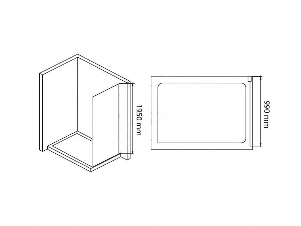 Lansanit LitLUX Slim Tadao - Vaste Douchewand 1000 Mm, Glanzend Aluminium/helder Glas SPD100 4 Lansanit LitLUX Slim Tadao - Vaste Douchewand 1000 Mm, Glanzend Aluminium/helder Glas SPD100 - Afbeelding 2