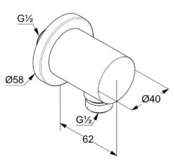 Kludi Nova Fonte - Wandaansluitbocht, Mat Zwart 2054339-15 -Douche Uitrusting e9f784c79c2b0354ed642882