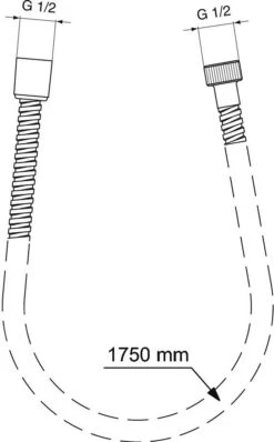 Ideal Standard Idealrain - Doucheslang Metalflex 1750 Mm, Chroom BF175AA -Douche Uitrusting e9fb4307868eb55b9901e7c8