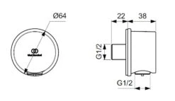 Ideal Standard Idealrain - Aansluitbocht, Zwart BC808XG -Douche Uitrusting f129d73d75481070d2948090