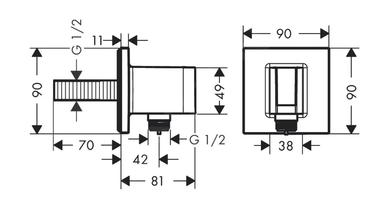 Hansgrohe Fixfit - Muuraansluitbocht Met Handdouchehouder, Geborsteld Zwart Chroom 26889340 4 Hansgrohe Fixfit - Muuraansluitbocht Met Handdouchehouder, Geborsteld Zwart Chroom 26889340 - Afbeelding 2