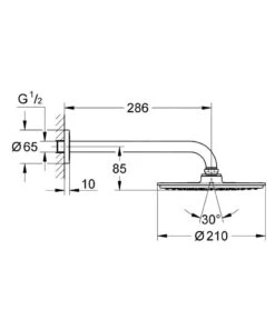 Grohe Rainshower Cosmopolitan - Hoofddouche, Diameter 210 Mm, Douchearm 286 Mm, Chroom 26062000 -Douche Uitrusting f507ad752bf706bf9bda0405