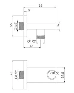 Steinberg 135 - Wandaansluitbocht Met Houder, Chroom 135 1667 -Douche Uitrusting f5b3995a4fdb0d7414adc166