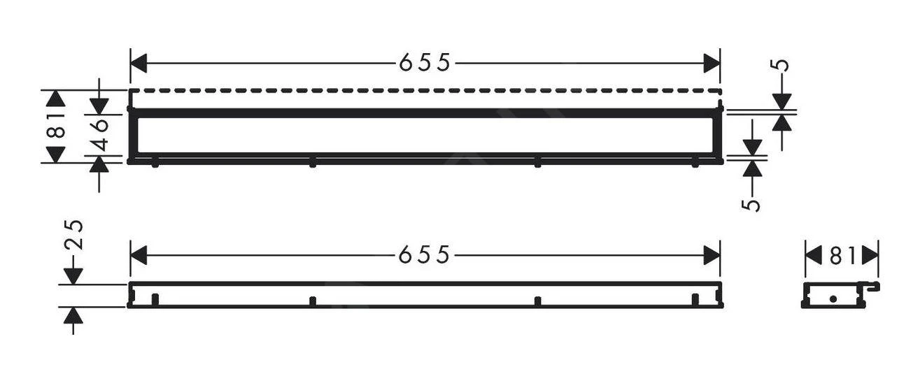 Hansgrohe RainDrain Match - Douchegoot Met Rvs Rooster 700, In Hoogte Verstelbaar Frame, Mat Zwart 56037670 4 Hansgrohe RainDrain Match - Douchegoot Met Rvs Rooster 700, In Hoogte Verstelbaar Frame, Mat Zwart 56037670 - Afbeelding 2