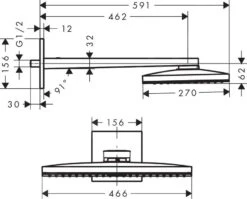 Hansgrohe Rainmaker Select - Hoofddouche 460 Mm, 1jet, Douchearm 460mm, Wit/chroom 24003400 -Douche Uitrusting fc22709e2bc03e5b12d27071