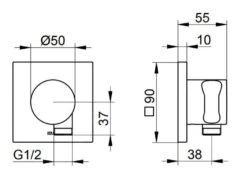 Keuco IXMO - Wandaansluitbocht Met Houder, Roestvrij Staal 59592070002 -Douche Uitrusting fc512f4d4ca1821c492afc23
